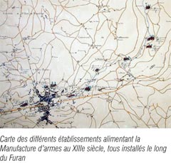 Carte des diff�rents �tablissements alimentant la Manufacture